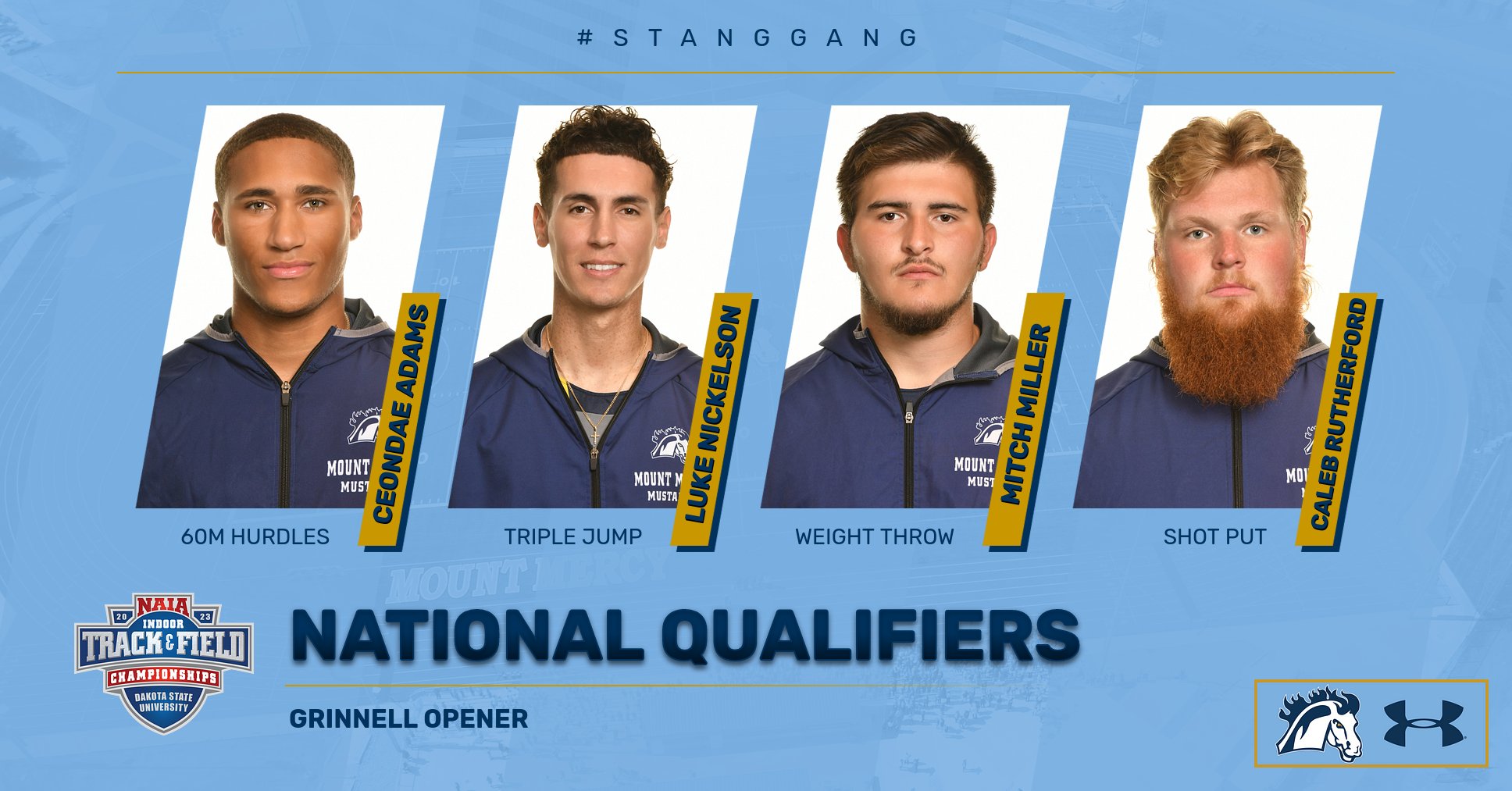 Mustangs count four qualifiers at indoor opener