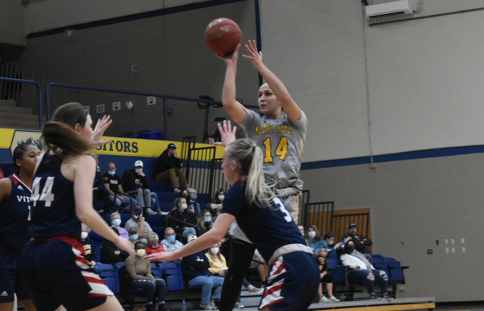 Mustangs outlast Viterbo for first win