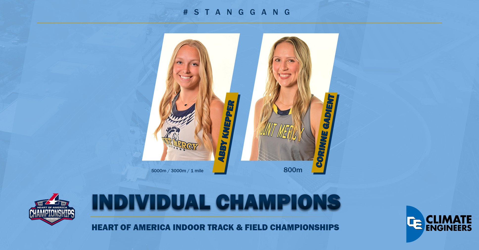 Mustangs Nab Four Event Titles, Finish Third at Heart Indoor Championships